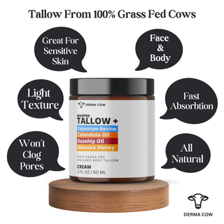 Tallow Cream+ Colostrum,Calendula,Rosehip,Manuka Honey - 2oz