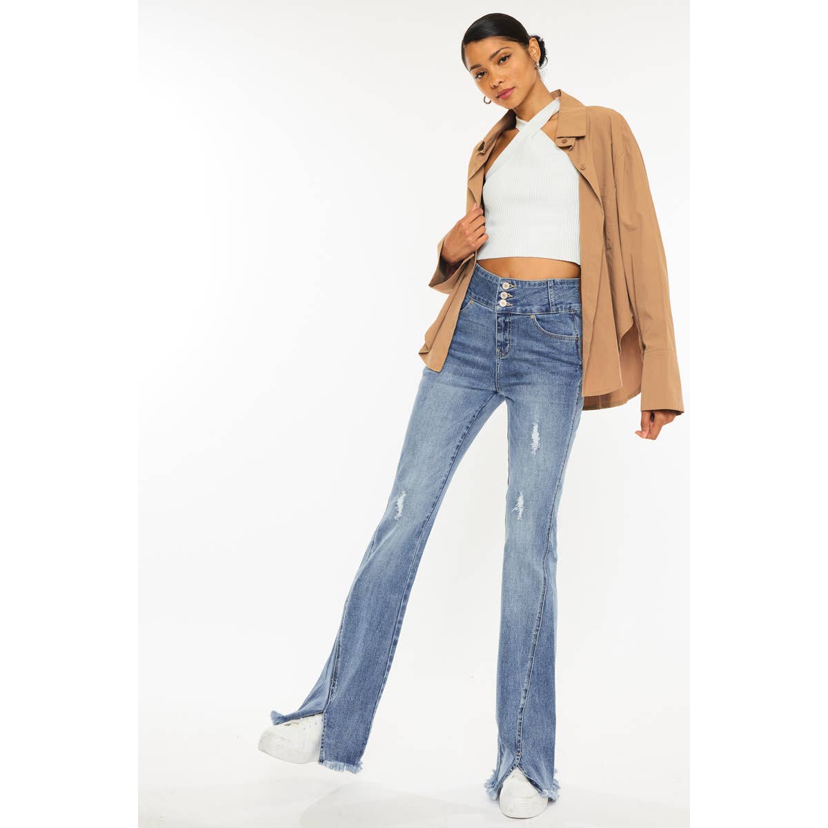 KanCan Front Slit Straight Jeans – Queens & Castles Boutique
