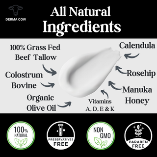 Tallow Cream+ Colostrum,Calendula,Rosehip,Manuka Honey - 2oz