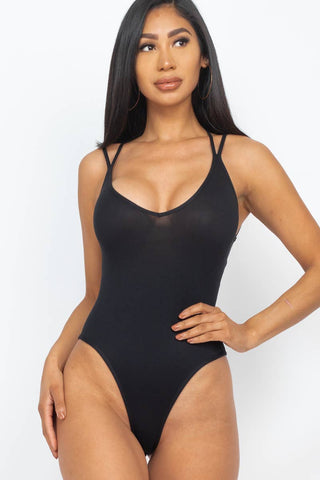 Solid Crisscross Bodysuit