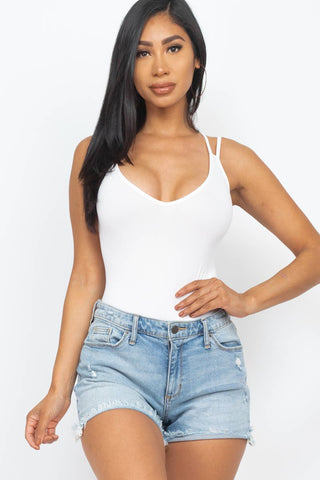 Solid Crisscross Bodysuit