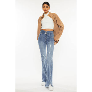 KanCan Front Slit Straight Jeans