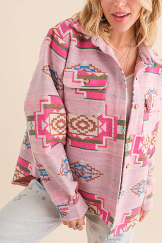 Pink Aztec Shacket