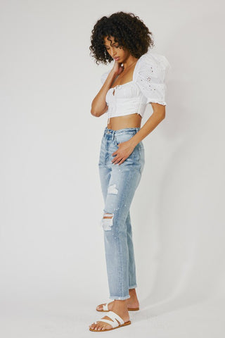 High Rise Slim Straight Kan Can Jeans
