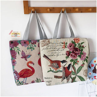 LARGE CAPACITY ETHNIC STYL CANVAS SHOULDER TOTE BAG