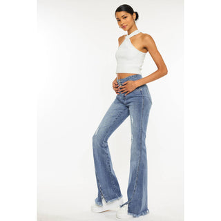 KanCan Front Slit Straight Jeans