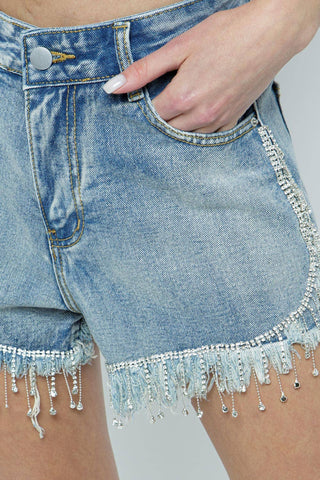 Rhinestone Denim Short