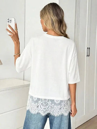 White Lace Trim Top