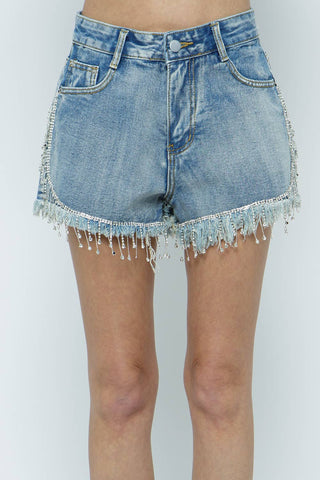 Rhinestone Denim Short