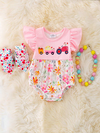 PINK ANIMAL BABY ONESIE