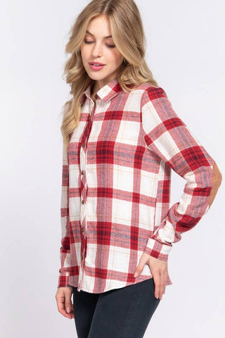 Suzy Suede Patch Flannel