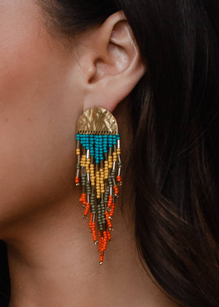 Gold Beaded Earrings