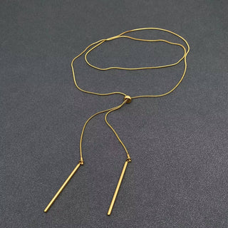 Minimalist 18K Golden Stainless Steel Lariat Necklace