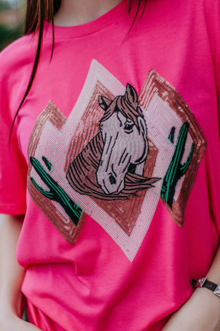 Rhinestone Horse Tee