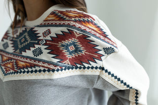 A Little Bit of Everything Aztec Embroidered Pullover