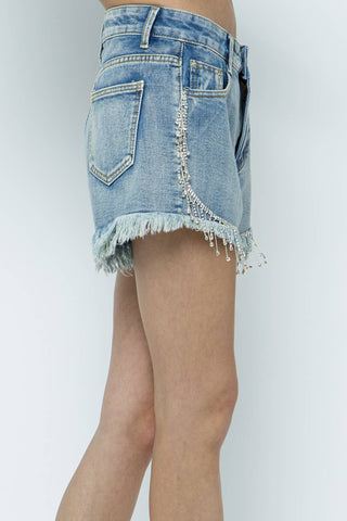 Rhinestone Denim Short