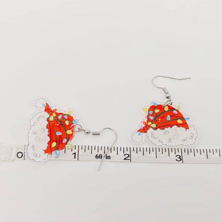 Acrylic Christmas Santa Hat Earrings