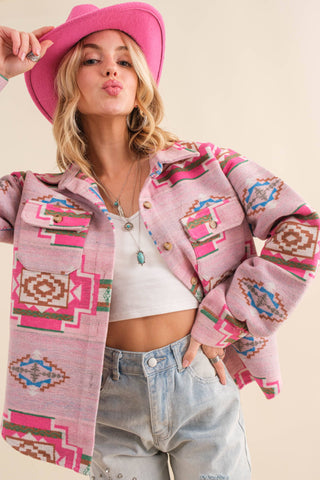 Pink Aztec Shacket