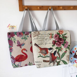 LARGE CAPACITY ETHNIC STYL CANVAS SHOULDER TOTE BAG
