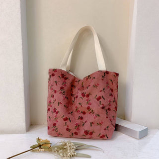 Vintage Corduroy Handbag, Lunch or Mommy Bag