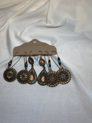 Gold Boho Retro Earrings