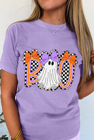 Boo Checkered Halloween Graphic Tee