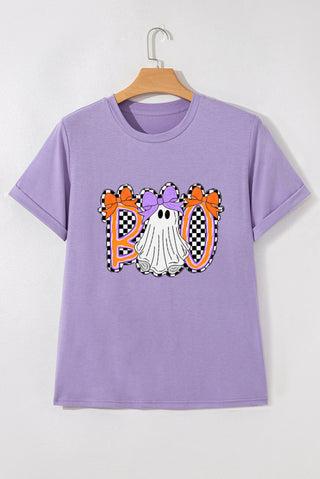 Boo Checkered Halloween Graphic Tee