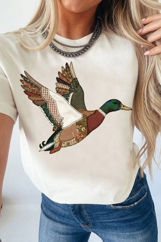 Flying Mallard Faux Patchwork Printed T Shirt