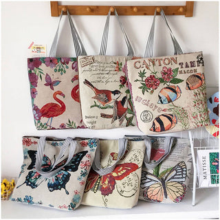 LARGE CAPACITY ETHNIC STYL CANVAS SHOULDER TOTE BAG