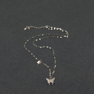 Sterling Silver Butterfly Charm Necklace