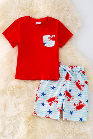 CRAB PRINTED BOYS SET