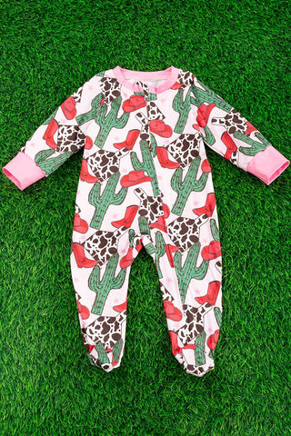 Cowgirl & Cactus PRINTED BABY ONESIE l