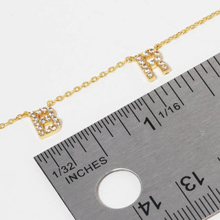 CZ Gold-Dipped BRIDE Letters Necklace