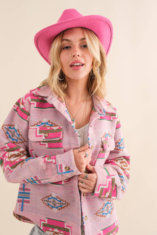 Pink Aztec Shacket