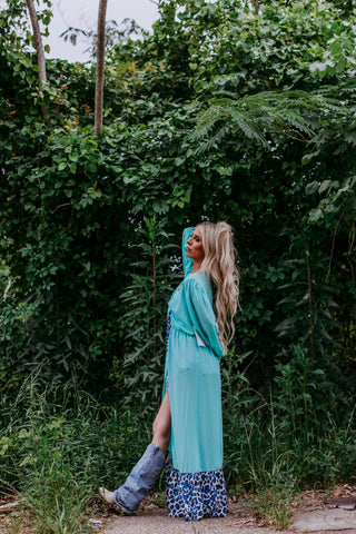 Blue Me Away Chiffon Kimono