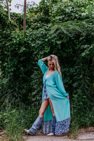 Blue Me Away Chiffon Kimono