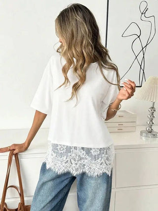 White Lace Trim Top