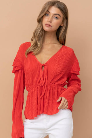 Red Ruffle Top