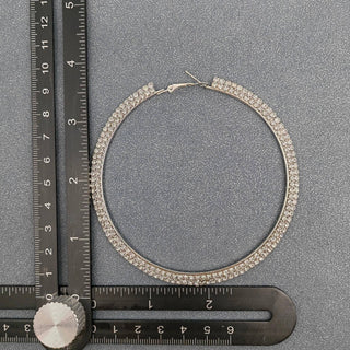 Rhinestone & Silver Hoops