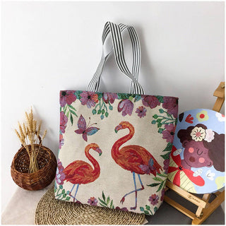 LARGE CAPACITY ETHNIC STYL CANVAS SHOULDER TOTE BAG