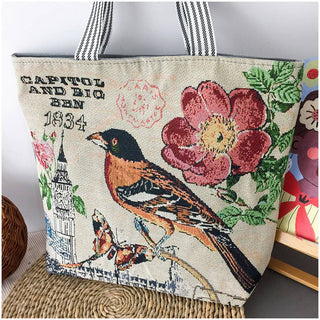 LARGE CAPACITY ETHNIC STYL CANVAS SHOULDER TOTE BAG