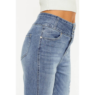 KanCan Front Slit Straight Jeans