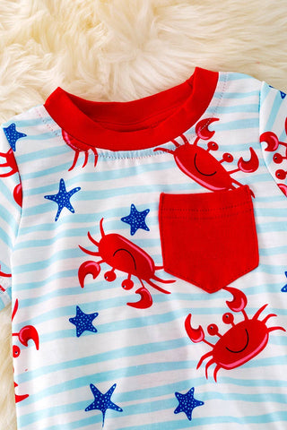 BOY CRAB PRINTED ONESIE