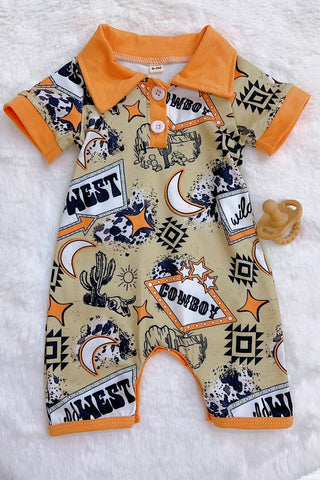 Boys Collared Cowboy Romper