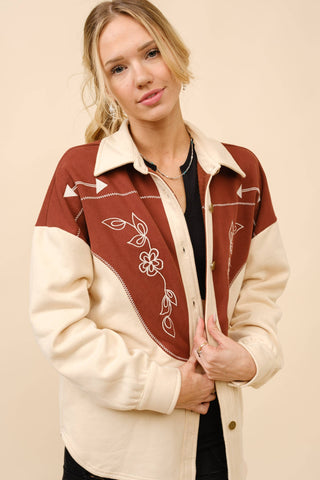 Western Embroidered Shacket