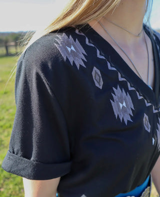 Embroidered Aztec Tee