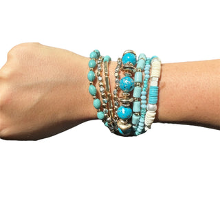 Blue Beaded Bracelet Set