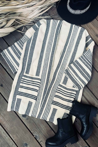 Stripe Printed Cardigan