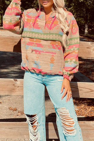 Multicolor Aztec Quarter Zip