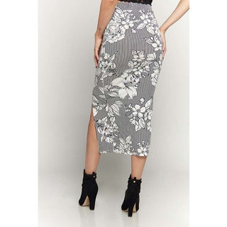 Side Slit Print Skirt